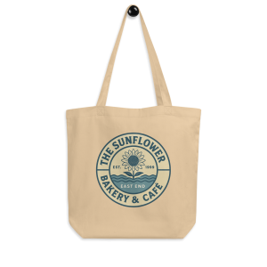 Oyster East End everyday tote with Sunflower graphic.