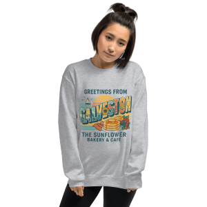 Sport gray Greetings from Galveston crewneck sweatshirt.