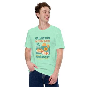 Heather mint Galveston Mornings tee.